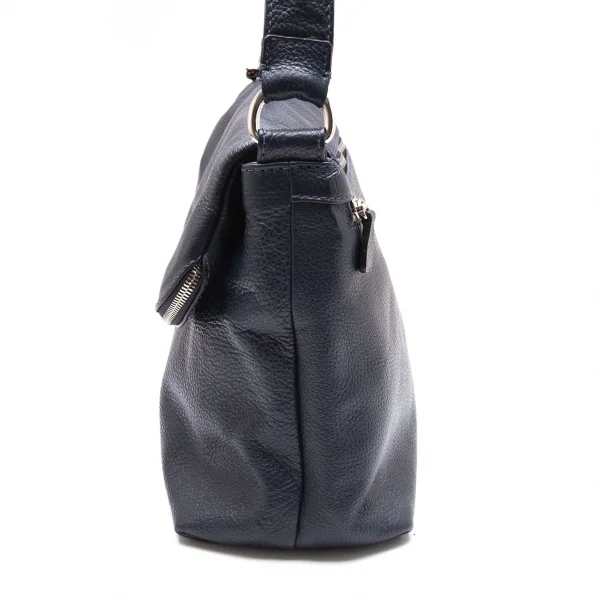 ステファノマーノSTEFANOMANO レザーフラップショルダーバッグ ネイビー K-106415_009