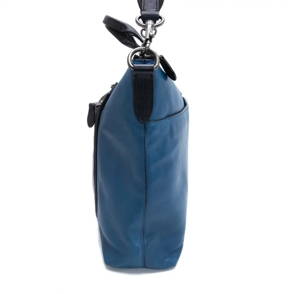 コーチCOACH バイカラーレザー2wayビジネスバッグ 青黒 K-106417_010