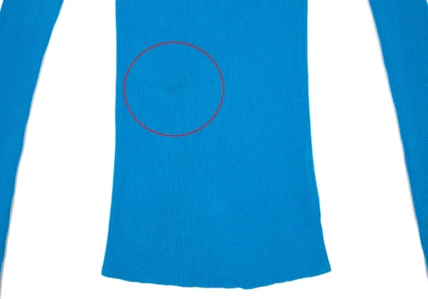 ヨウジヤマモト ファムYohji Yamamoto FEMME テンセルポリリブタートルネックニットセーター 青3 K-106424_011