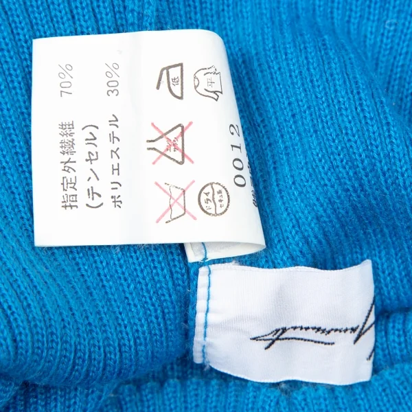 ヨウジヤマモト ファムYohji Yamamoto FEMME テンセルポリリブタートルネックニットセーター 青3 K-106424_019