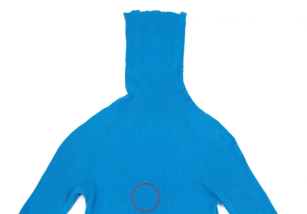 ヨウジヤマモト ファムYohji Yamamoto FEMME テンセルポリリブタートルネックニットセーター 青3 K-106424_003