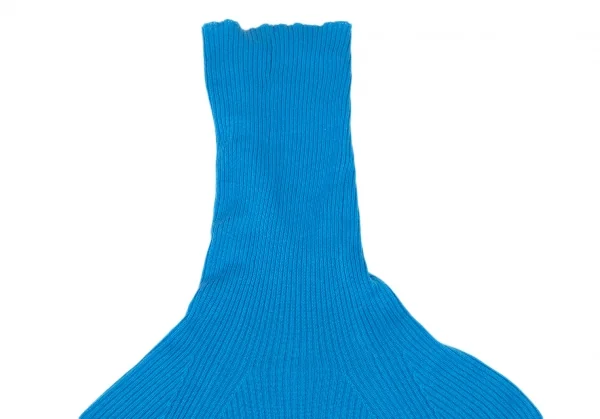 ヨウジヤマモト ファムYohji Yamamoto FEMME テンセルポリリブタートルネックニットセーター 青3 K-106424_005