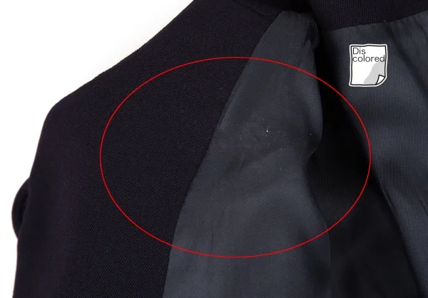 エンポリオアルマーニEMPORIO ARMANI ウール包みボタンノーカラージャケット 紺42 K-106429_011