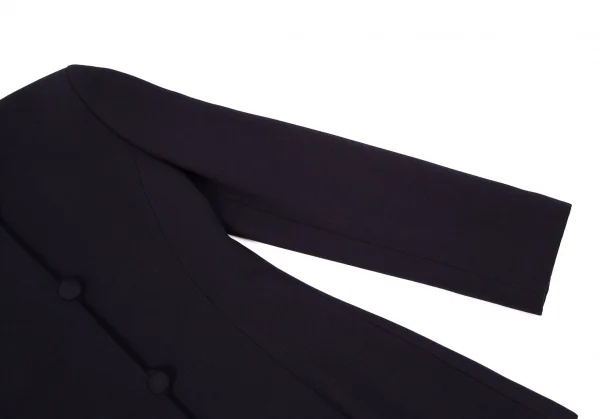 エンポリオアルマーニEMPORIO ARMANI ウール包みボタンノーカラージャケット 紺42 K-106429_006