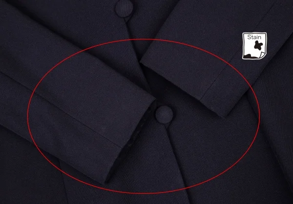 エンポリオアルマーニEMPORIO ARMANI ウール包みボタンノーカラージャケット 紺42 K-106429_007