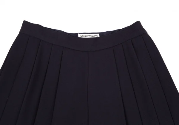 エンポリオアルマーニEMPORIO ARMANI ウールプリーツスカートパンツ 紺42 K-106430_003