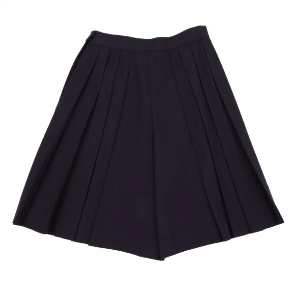 エンポリオアルマーニEMPORIO ARMANI ウールプリーツスカートパンツ 紺42 K-106430_008