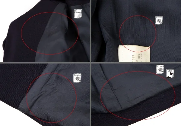 エンポリオアルマーニEMPORIO ARMANI ウールプリーツスカートパンツセットアップ 紺42 K-106431_011