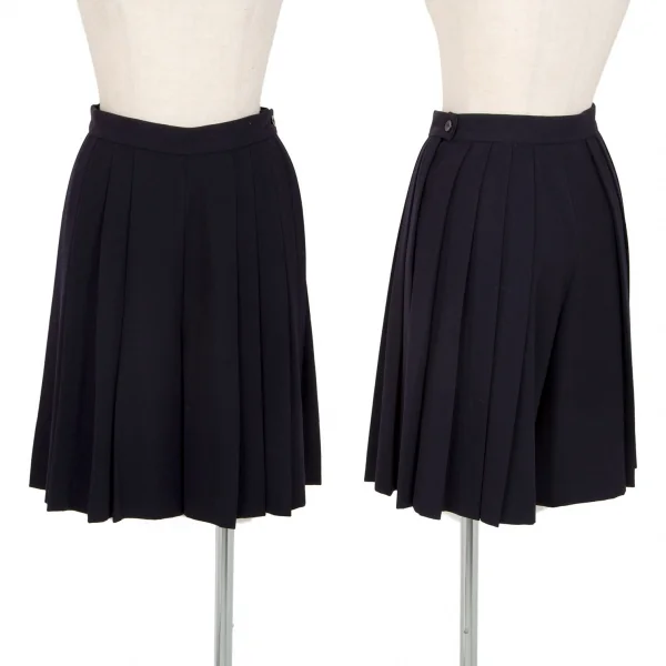 エンポリオアルマーニEMPORIO ARMANI ウールプリーツスカートパンツセットアップ 紺42 K-106431_013