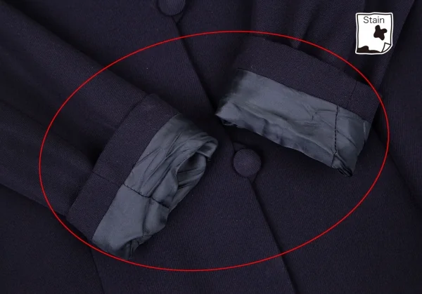 エンポリオアルマーニEMPORIO ARMANI ウールプリーツスカートパンツセットアップ 紺42 K-106431_008