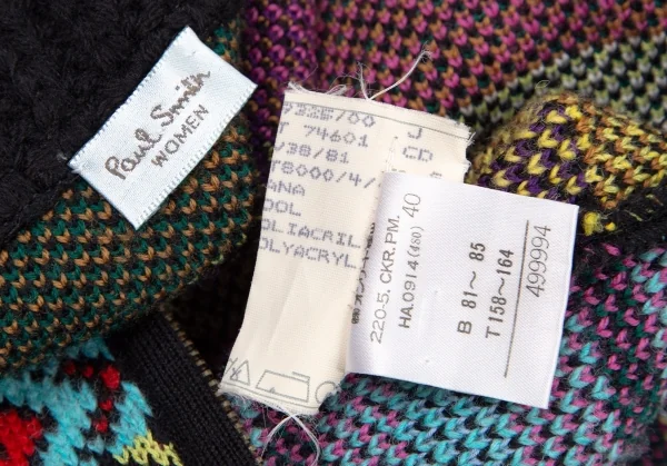 ポールスミス ウーマンPaul Smith women ウールジップアップカウチンニットセーター マルチ40 K-106440_013