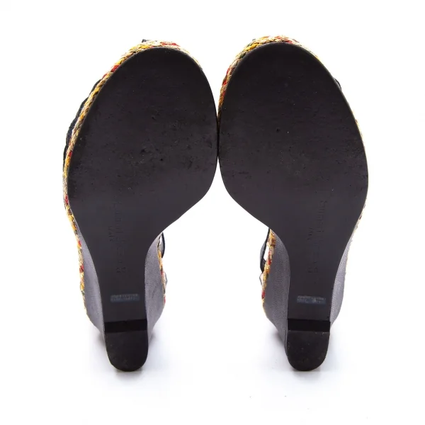 ツモリチサトTSUMORI CHISATO WALK 編み込みグラディエーターヒールサンダル 黒23 K-106453_011