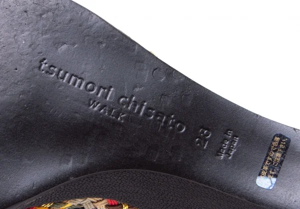ツモリチサトTSUMORI CHISATO WALK 編み込みグラディエーターヒールサンダル 黒23 K-106453_012
