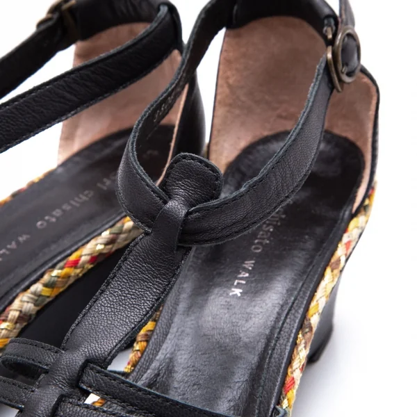 ツモリチサトTSUMORI CHISATO WALK 編み込みグラディエーターヒールサンダル 黒23 K-106453_004