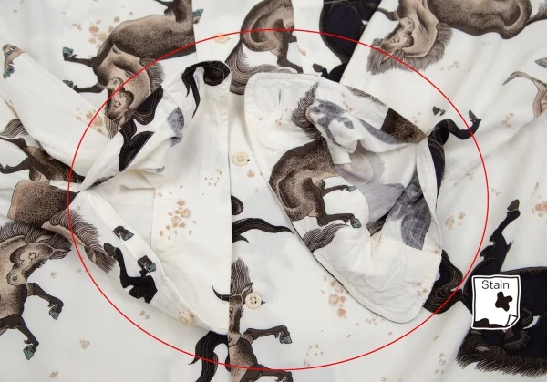 カールヘルムKarl Helmut レーヨン馬プリントオープンカラーシャツ 白茶黒M位 K-106464_010