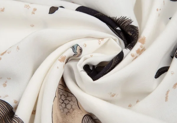 カールヘルムKarl Helmut レーヨン馬プリントオープンカラーシャツ 白茶黒M位 K-106464_015