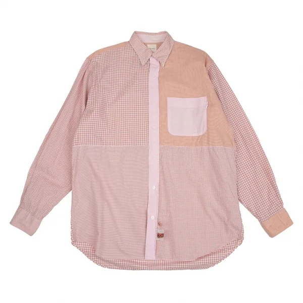 カールヘルムKarl Helmut クレイジーパターンギンガムチェックボタンダウンシャツ 白ピンクM K-106478_001