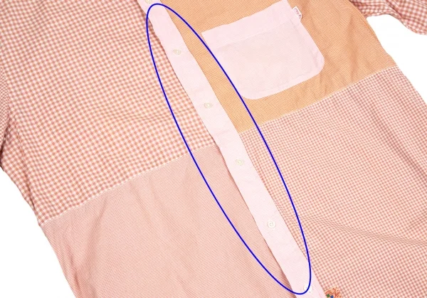 カールヘルムKarl Helmut クレイジーパターンギンガムチェックボタンダウンシャツ 白ピンクM K-106478_010