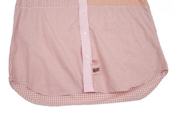 カールヘルムKarl Helmut クレイジーパターンギンガムチェックボタンダウンシャツ 白ピンクM K-106478_012