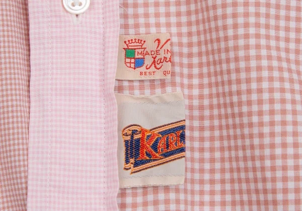 カールヘルムKarl Helmut クレイジーパターンギンガムチェックボタンダウンシャツ 白ピンクM K-106478_013