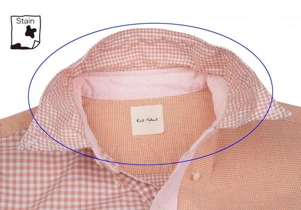 カールヘルムKarl Helmut クレイジーパターンギンガムチェックボタンダウンシャツ 白ピンクM K-106478_003