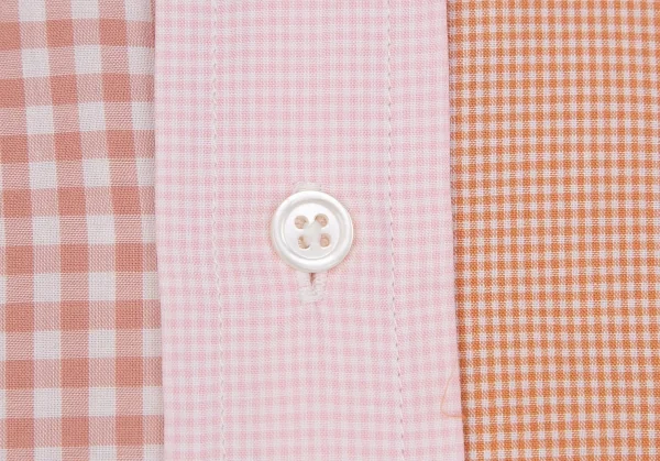 カールヘルムKarl Helmut クレイジーパターンギンガムチェックボタンダウンシャツ 白ピンクM K-106478_004