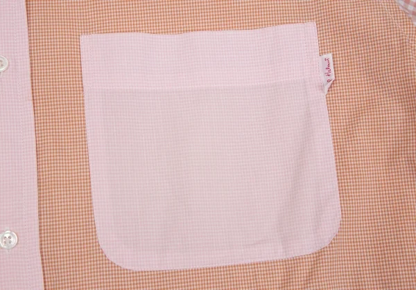 カールヘルムKarl Helmut クレイジーパターンギンガムチェックボタンダウンシャツ 白ピンクM K-106478_005