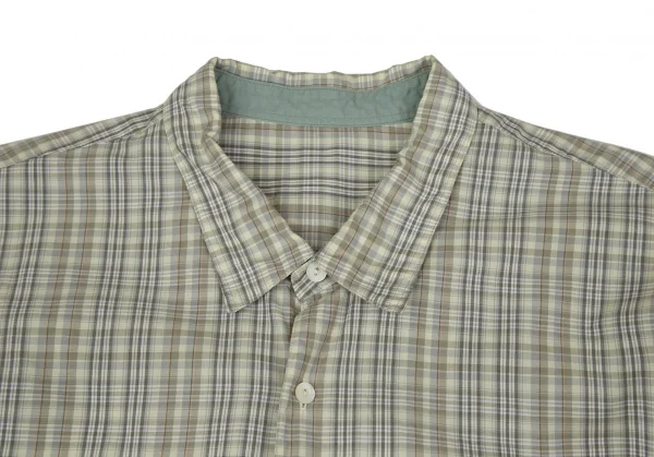 パパスPapas アローポケットチェックシャツ 緑L K-106480_002