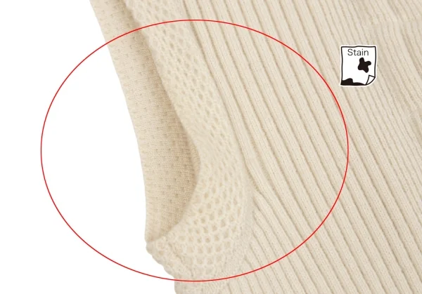 シャネルCHANEL プリーツ切替リブニットノースリーブワンピース アイボリー38 K-106493_004