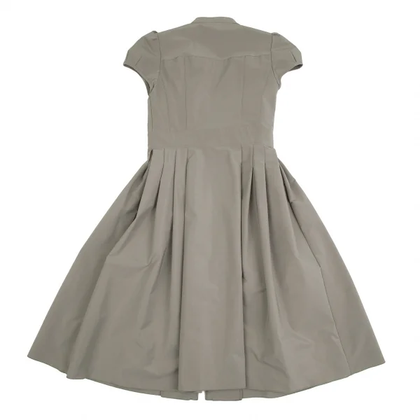 フォクシーニューヨークFOXEY NEW YORKストレッチポリスタンドカラージップシャツワンピース カーキ38 K-106496_011