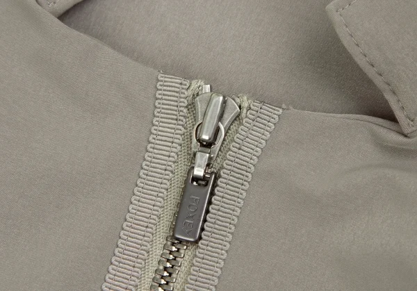 フォクシーニューヨークFOXEY NEW YORKストレッチポリスタンドカラージップシャツワンピース カーキ38 K-106496_004