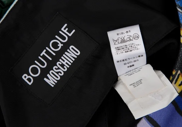 ブティックモスキーノ Boutique Moschino ジュエリー柄プリントノースリーブワンピース 黒マルチ40 K-106530_011