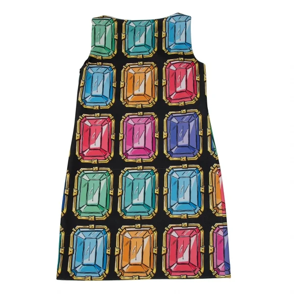 ブティックモスキーノ Boutique Moschino ジュエリー柄プリントノースリーブワンピース 黒マルチ40 K-106530_008