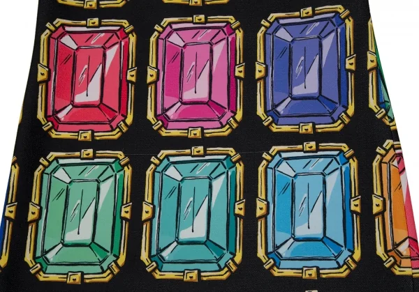 ブティックモスキーノ Boutique Moschino ジュエリー柄プリントノースリーブワンピース 黒マルチ40 K-106530_009