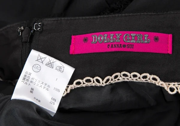 ドーリーガール バイ アナ スイ DOLLY GIRL BY ANNA SUI パイルドットタックフレアスカート 黒1 K-106533_015