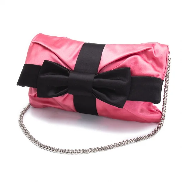 ディーアンドジーD&G リボン装飾チェーンショルダーバッグ ピンク K-106534_001