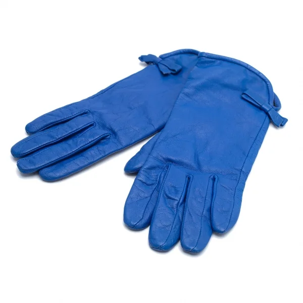 ケイトスペードKate Spade カラーレザーグローブ 青7 K-106535_001