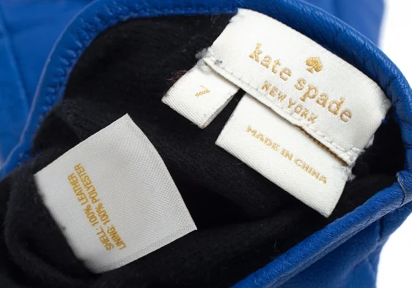 ケイトスペードKate Spade カラーレザーグローブ 青7 K-106535_008