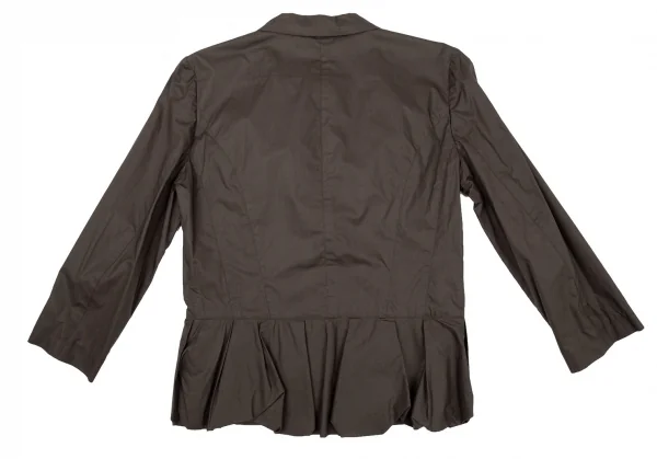 レキップ ヨシエイナバL'EQUIPE YOSHIE INABA コットン裾フリルシャツジャケット 茶38 K-106547_010