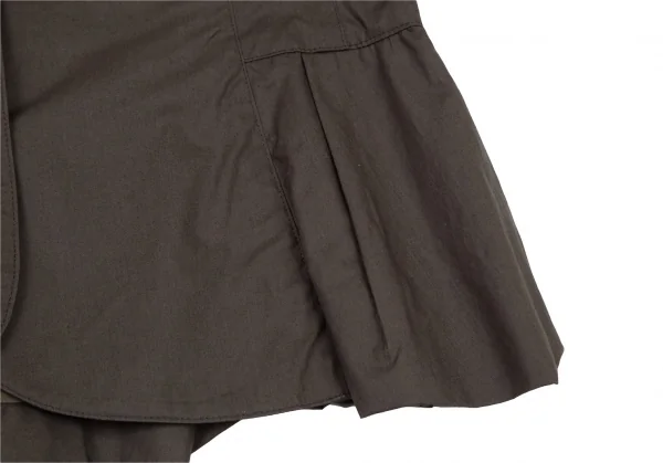 レキップ ヨシエイナバL'EQUIPE YOSHIE INABA コットン裾フリルシャツジャケット 茶38 K-106547_008