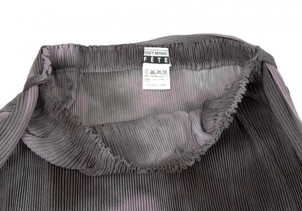 イッセイミヤケ フェットISSEY MIYAKE FETE プリーツねじりベルトグラデーションスカート グレー紫2 K-106555_004