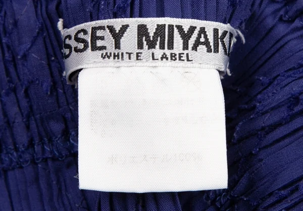 イッセイミヤケ ホワイトレーベルISSEY MIYAKE WHITELABEL プリーツ切替バイアス貼り付けスカート 青3 K-106557_011
