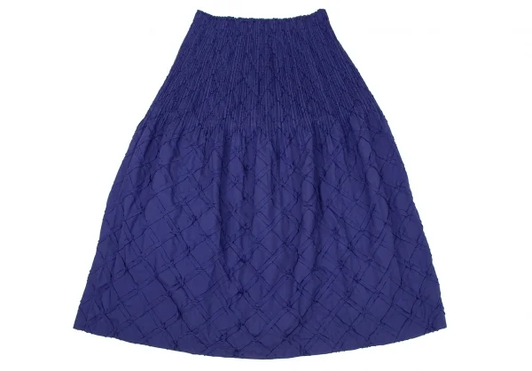 イッセイミヤケ ホワイトレーベルISSEY MIYAKE WHITELABEL プリーツ切替バイアス貼り付けスカート 青3 K-106557_007