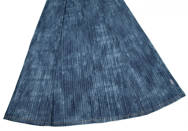 プリーツプリーズPLEATS PLEASE デニム転写ステッチスカート インディゴ3 K-106559_005