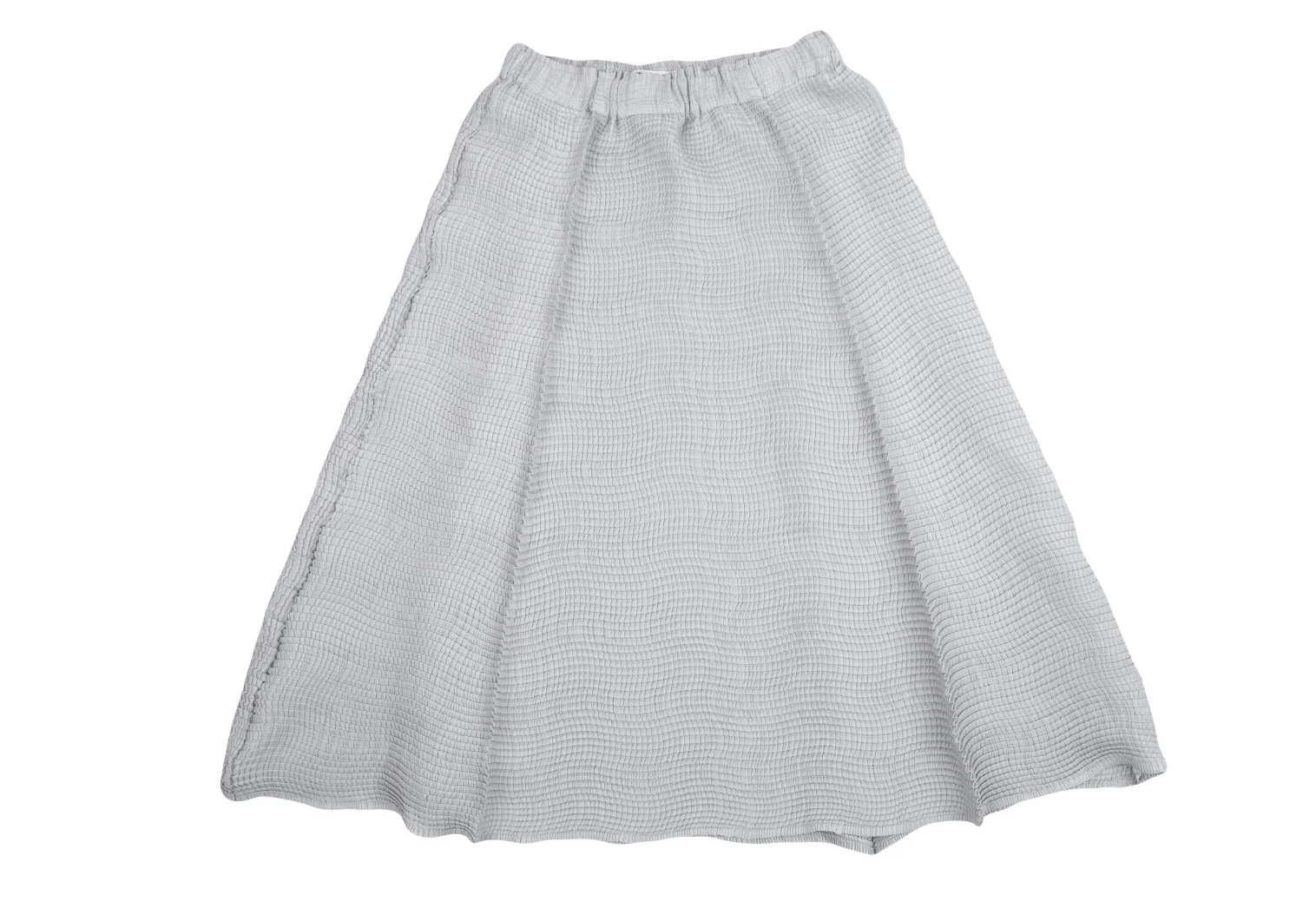 プリーツプリーズ イッセイミヤケ フレアスカート ドッキング 灰色グレー イッセイミヤケISSEY MIYAKE ボックスプリーツフレアスカート グレー2