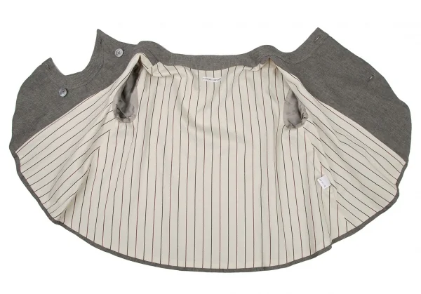 ツモリチサトTSUMORI CHISATO リネンコットンワイドシルエット7分袖ジャケット グレー2 K-106572_011