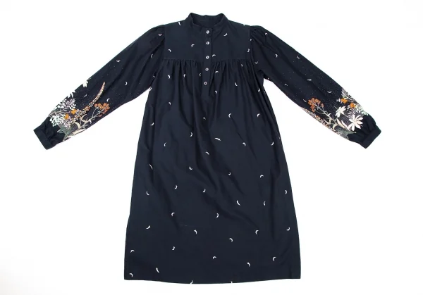 アーペーセーA.P.C. コットン花柄プルオーバーシャツワンピース 紺S (K