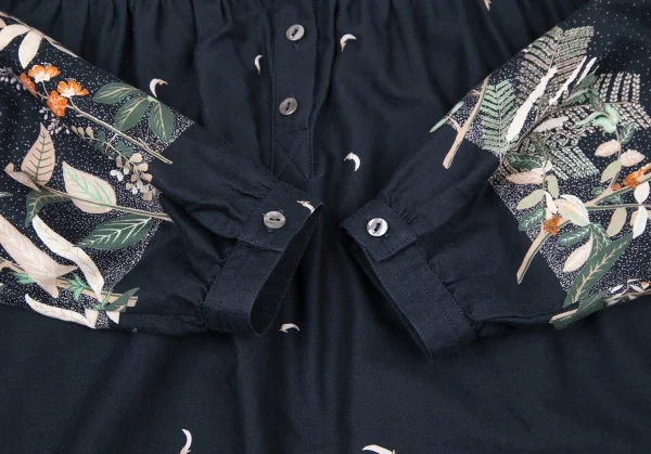 アーペーセーA.P.C. コットン花柄プルオーバーシャツワンピース 紺S (K