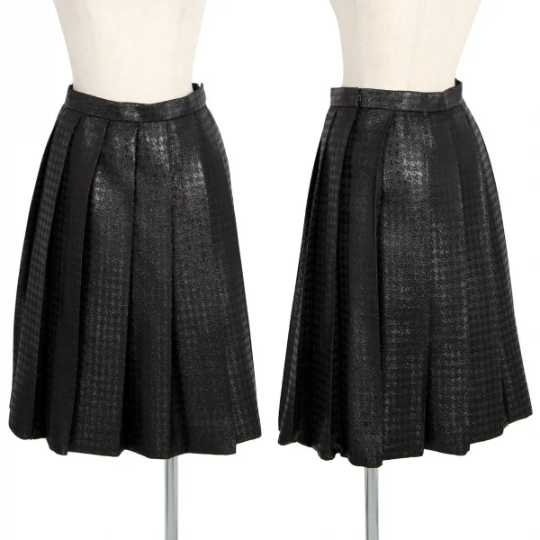 トリココムデギャルソンtricot COMME des GARCONSウールポリハウンドトゥースグリッタープリーツスカート 黒M K-106582_001