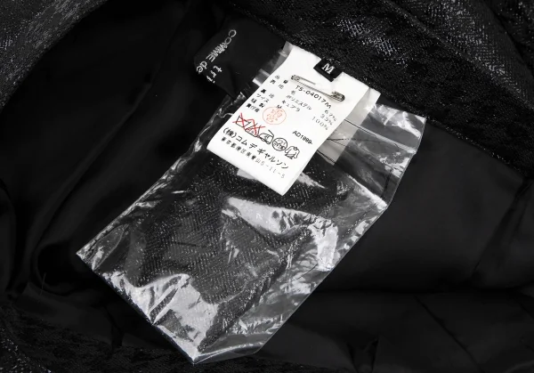 トリココムデギャルソンtricot COMME des GARCONSウールポリハウンドトゥースグリッタープリーツスカート 黒M K-106582_011